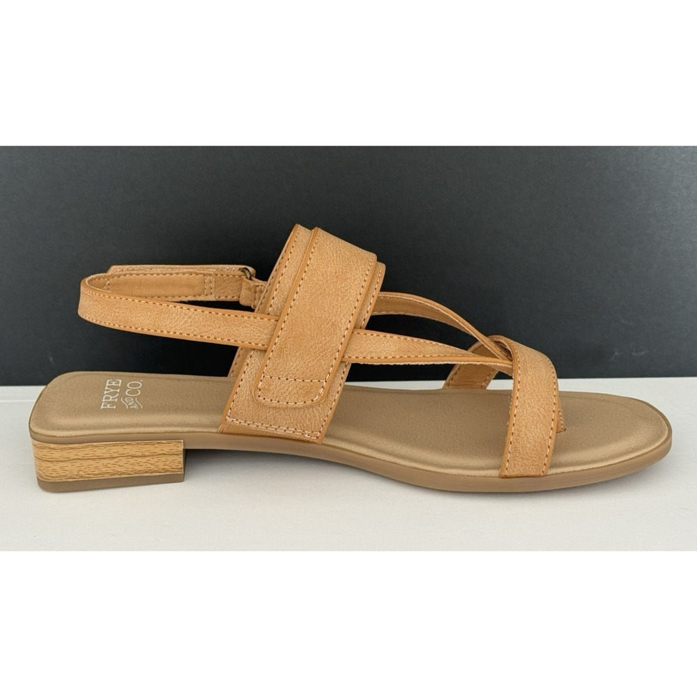 NIB Frye & Co CASSIA Tan Strappy Sandals Women's 8.5M Adjustable 1" Heel - Picture 5 of 16